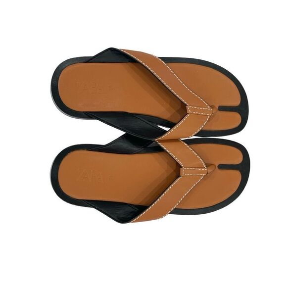 Zara Thong Sandals, Brown, Size 8 - Picture 11 of 11